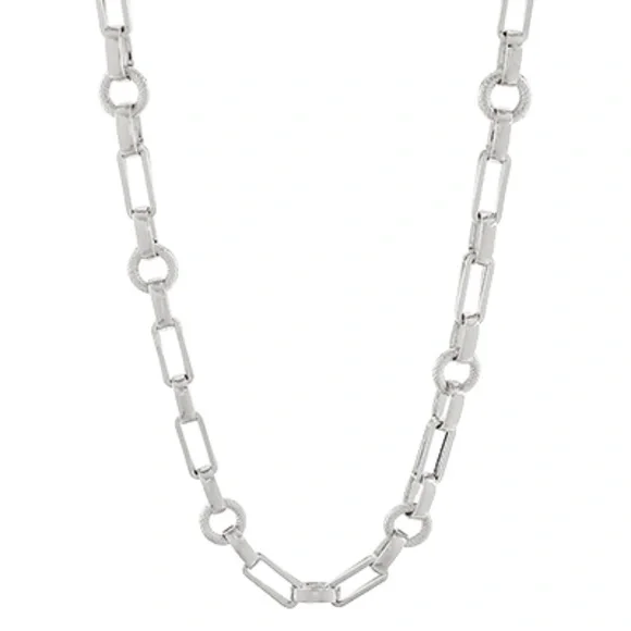 Oval & Ring Chain Necklace